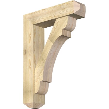 Ekena Millwork Olympic Craftsman Rough Sawn Bracket w/ Offset Brace, Douglas Fir, 8"W x 32"D x 44"H BKT0806X32X44OLY04RDF